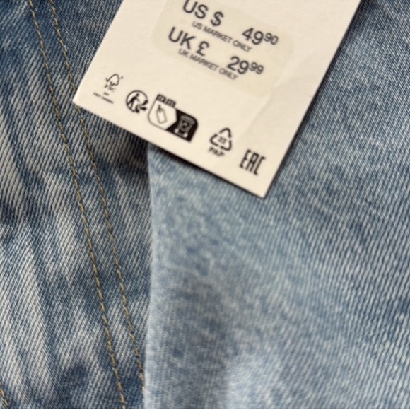 ZARA Z1975 mid rise relaxed fit turn up hem jeans - Picture 8 of 9